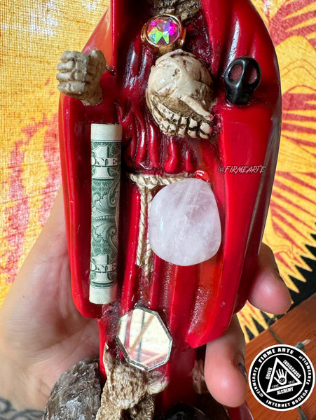 Mama Muerte | Santa Muerte | Statue | 9 inches | Fully Loaded | Red