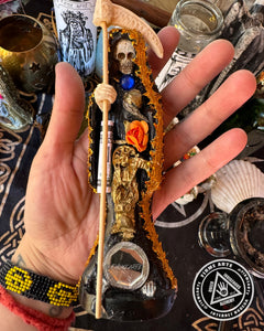 Mama Muerte statue | Santa Muerte | 6 Inches | Fully Loaded + Dressed | Black | Protection