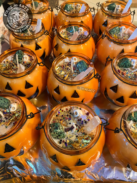 Pumpkin Cauldron Crystal Candles | Scented Pumpkin Patch