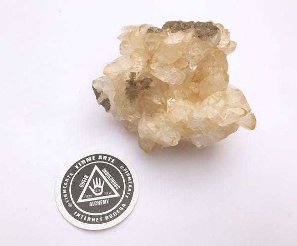 Stellar-Beam Golden Calcite Cluster