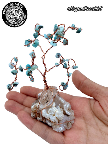 Crystal Trees | Pectolite + Chalcedony Quartz