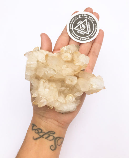 Stellar-Beam Golden Calcite Cluster