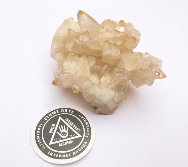 Stellar-Beam Golden Calcite Cluster