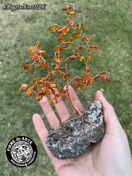 Crystal Trees | Amber + Dogtooth Calcite