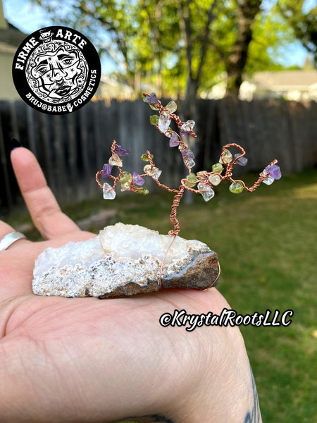 Crystal Trees | Peridot + Amethyst + White Topaz + Citrine +  Aurora Quartz