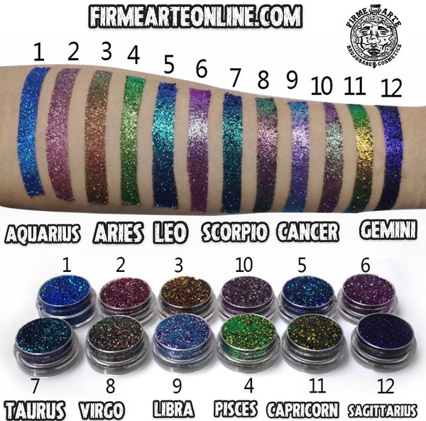 Pressed Chameleon Glitter Pots | Zodiac Edition